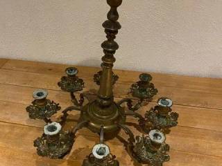8 armet messing loftslampe (Tysk gods) 