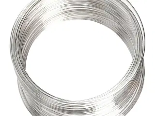 Memory wire, diam. 6 cm, tykkelse 0,8 mm, forsølvet, 1 stk.