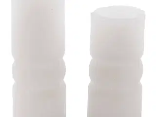 Silikoneform, Rillet cylinder med bue, H: 11+14 cm, diam. 4+4 cm, 2stk./ 1 pk.