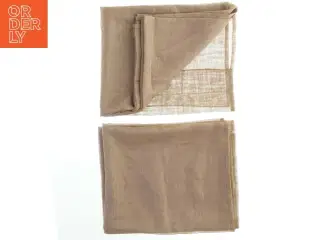 Brune smalle gardiner eller bordløbere i stof (str. 220 x 65 cm)
