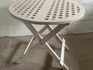 Lille Rund hvidmalet træ klapbord