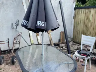 Havebord med parasol