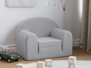 Sofa til børn blødt plys lysegrå