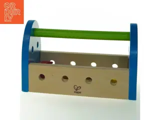Træværktøjskasse med legetøjsværktøj fra Hape (str. 24x13 cm)