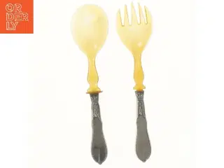 Retro Salatbestik i sølv og ben str. 20 cm)