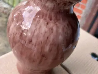 Meget fin høj vase beige/brunmeleret