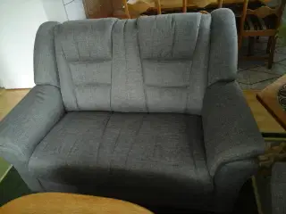 to personers sofa grøn stof