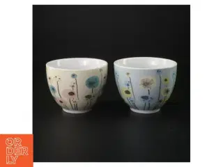 Sæt med 2 skåle med blomsterdesign (str. H. 8,5 cm. ø. 11,5 cm)