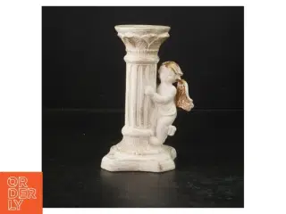 Keramiklysestage med englemotiv (str. 16 cm)