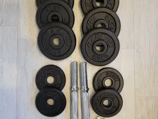 Håndvægtsæt Støbejern 2x15 kg 
