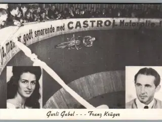 Dødsdromkørsel - Gurli Gabel - Franz Krüger - Postkort - Ubrugt - Fold !