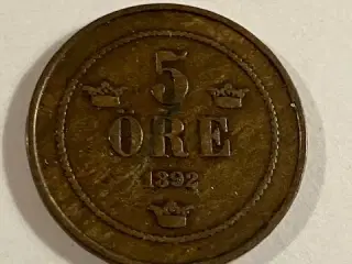 5 øre 1892 Sverige