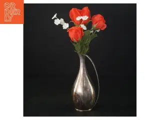 Sølv metal vase (str. 14 cm)
