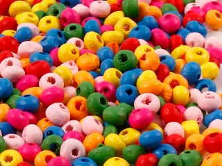 Træperler, diam. 4 mm, hulstr. 1-1,5 mm, 300g/ 1 ps.