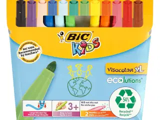 BIC Visa Color Tusch, streg 3 mm, ass. farver, 12stk./ 1 pk.