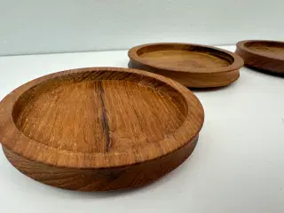 4 stk. vintage glasbrikker / underbrikker i teak