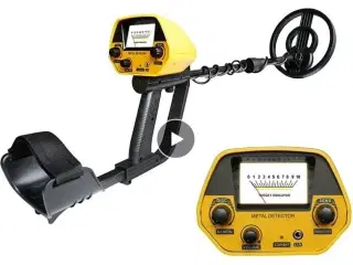 Metaldetektor. Med vandtæt søgehoved og teleskopskaft.