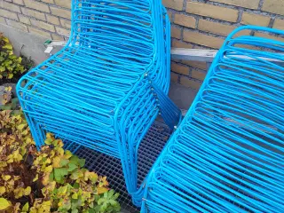 Blå pulverlakeret udendørs stole 