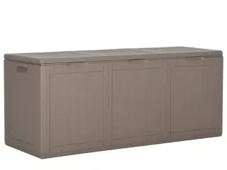 Opbevaringskasse til haven 270 l PP-trælook brun