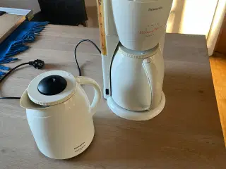 Kaffemaskine med to termokander