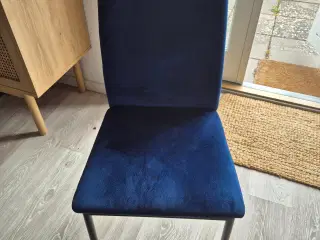 8 spisebordsstole i blå velour 