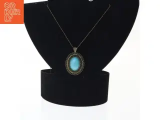 Halskæde med turkis vedhæng (str. 70 cm)