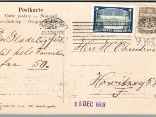 Julemærke 1908 på Postkort