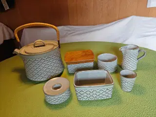 Cordial stentøj terkande,sukker-flødesæt, smørskål