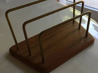 Brevholder, teak, retro