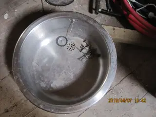 rund køkken vask incl. bl. batt.