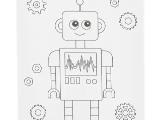 Malerlærred med print, Robot, D: 1,6 cm, str. 24x30 cm, 360 g, 1 stk.