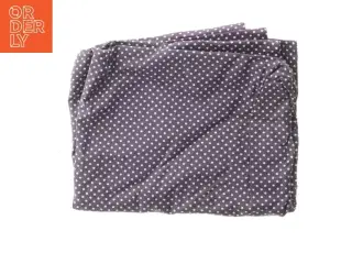 Coated tekstil dug i lilla med hvide prikker (str. 214x276 cm)