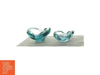Holmegaard vintage farvet glas Glasskåle / askebægre 2 stk. (str. 10 x 20 og 7 x 16cm)