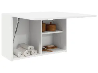 Væghængt badeværelsesskab 60x25x40 cm konstrueret træ hvid