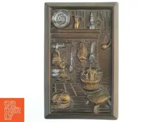 Relieff billede af rustikt køkken (str. 42x27 cm)