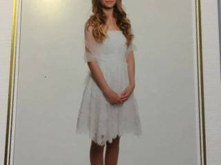 Hvid vintage konfirmationskjole str34