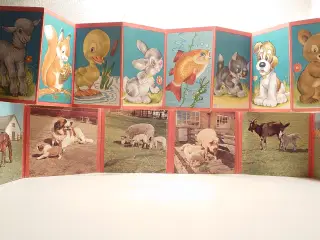2 stk vintage folde-ud billed børnebøger.1950-60