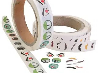Klistermærkeøjne, Øjne/overskæg, diam. 17 mm, 2000stk./ 1 pk.