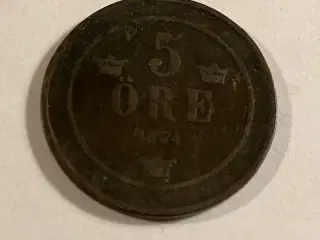 5 øre 1874 Sverige