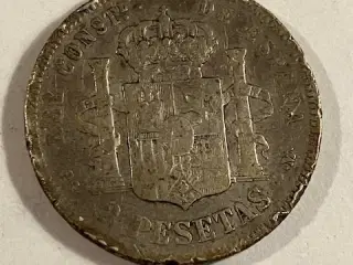 2 Pesetas 1892 Spain