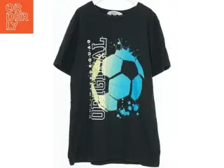 Sort T-shirt med fodboldmotiv fra H&M (str. 164)