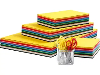 Creativ karton og børnesakse, A3,A4,A5,A6, 180 g, ass. farver, 1 sæt