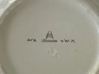 Vintage Aluminia skål – dekoreret stentøj (model 2