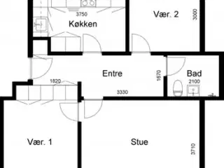 68 m2 lejlighed med altan/terrasse, Skive, Viborg