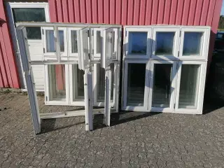 Træ/Alu Dannebrogsvinduer BxH 158x166 cm.Stykpris