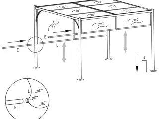 Pergola tilbagetrækkeligt tag 3x3 m antracitgrå