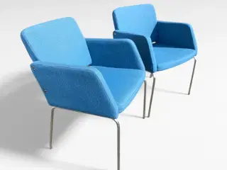 2 klassiskmoderne danske loungestol m/høj komfort