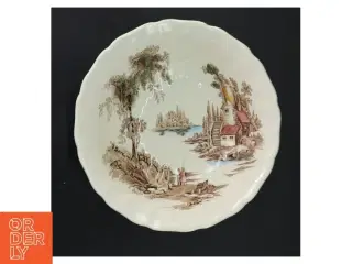 Dekorativ skål med landskabsmotiv fra Johnson Bros (str. Ø 23,5 cm)