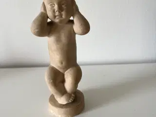 Svend Lindhart figur i terrakotta "ikke høre"