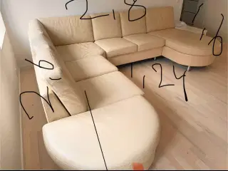 Hvid creme læder sofa